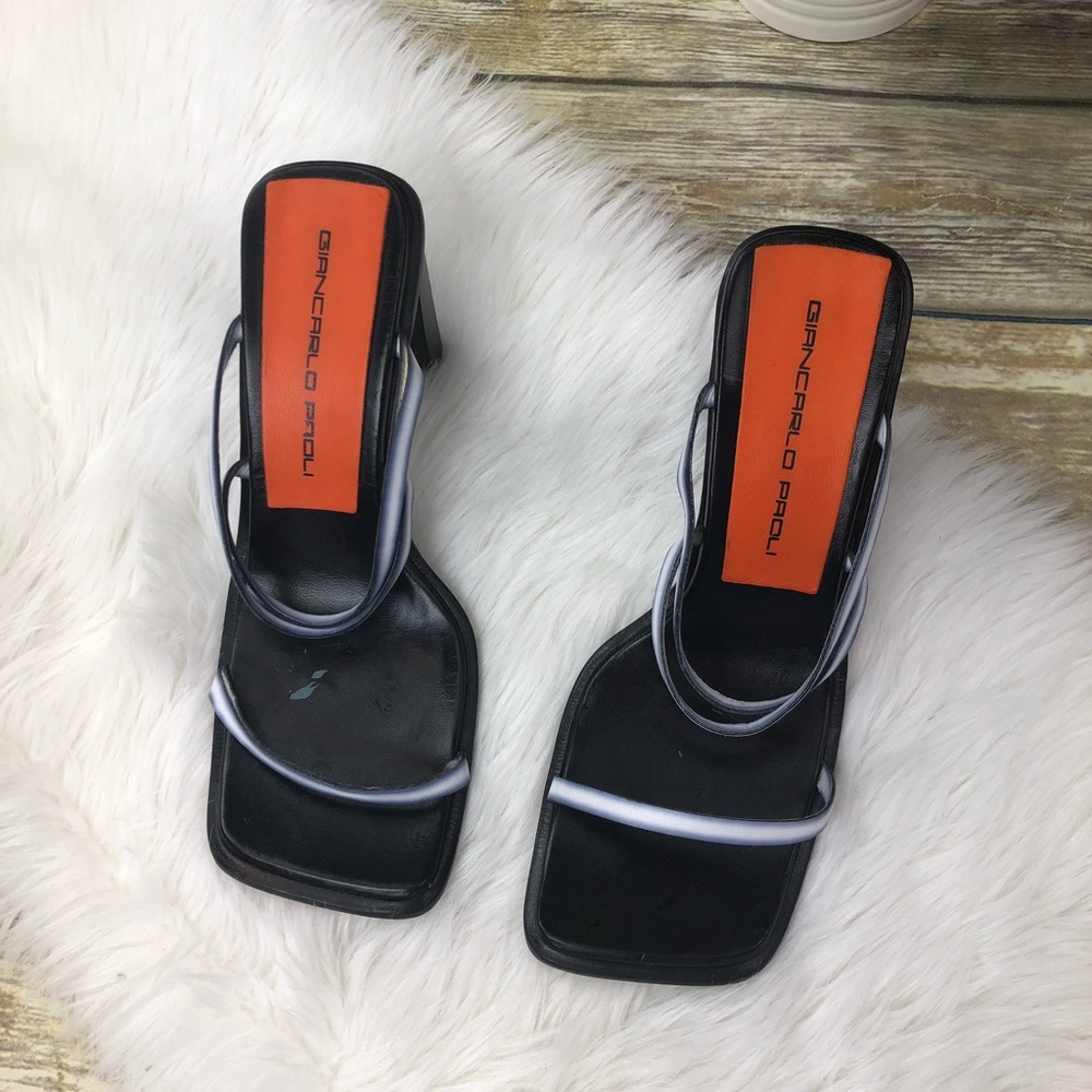 Rare Giancarlo Paoli Leather Square Heels Size 37